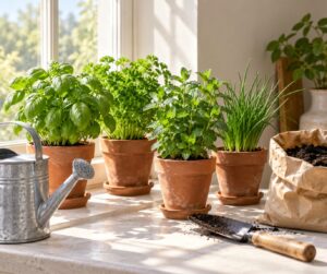 how to grow herbs on a windowsill