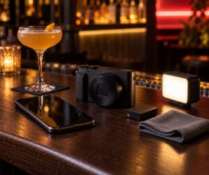 how to take good photos in a dark bar