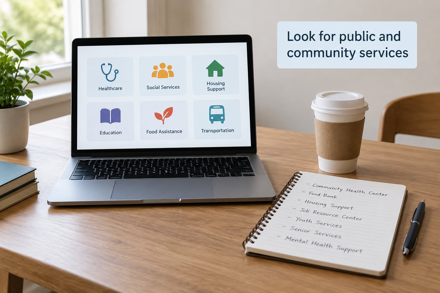 Look for public and community services