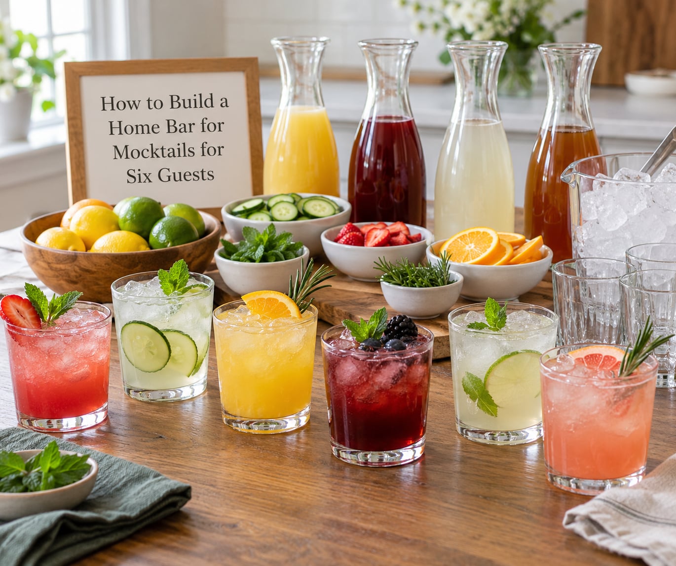How to Build a Home Bar for Mocktails for Six Guests