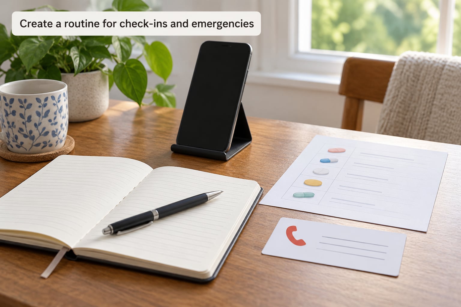 Create a routine for check-ins and emergencies