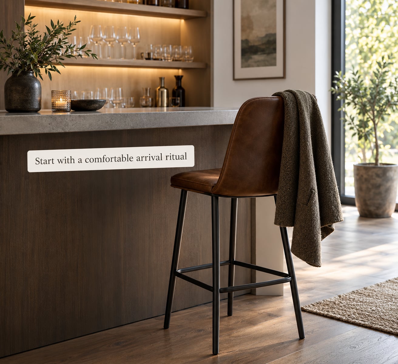 Start with a comfortable arrival ritual