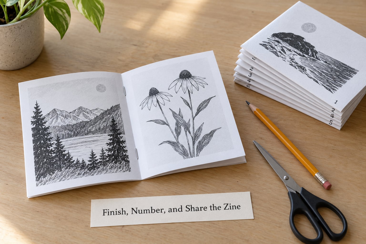 Finish, Number, and Share the Zine